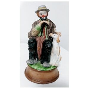 Flambro Emmett Kelly Jr Collection. Musical Clown Figurine